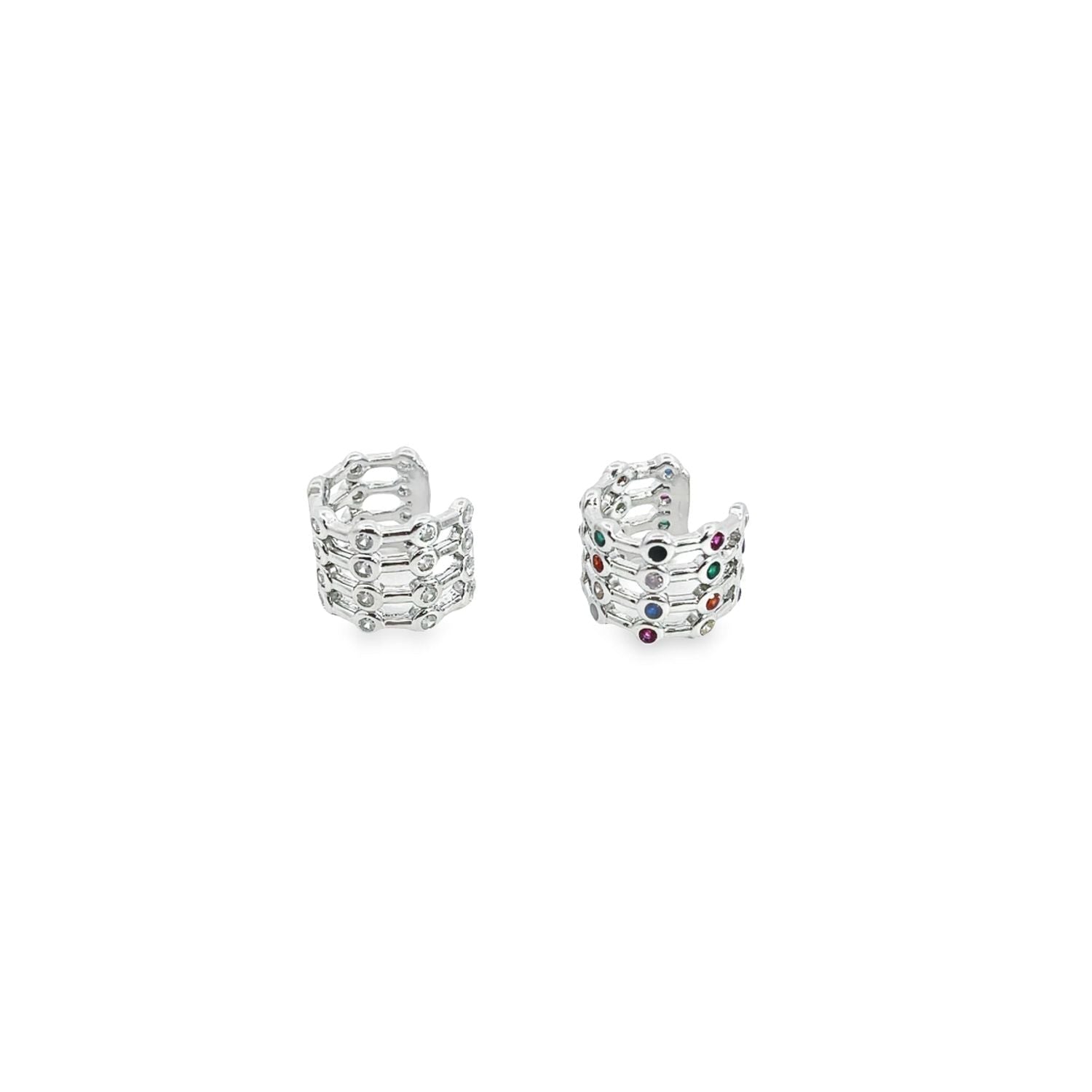 CZ Clear and Multicolor Ear Cuffs-2