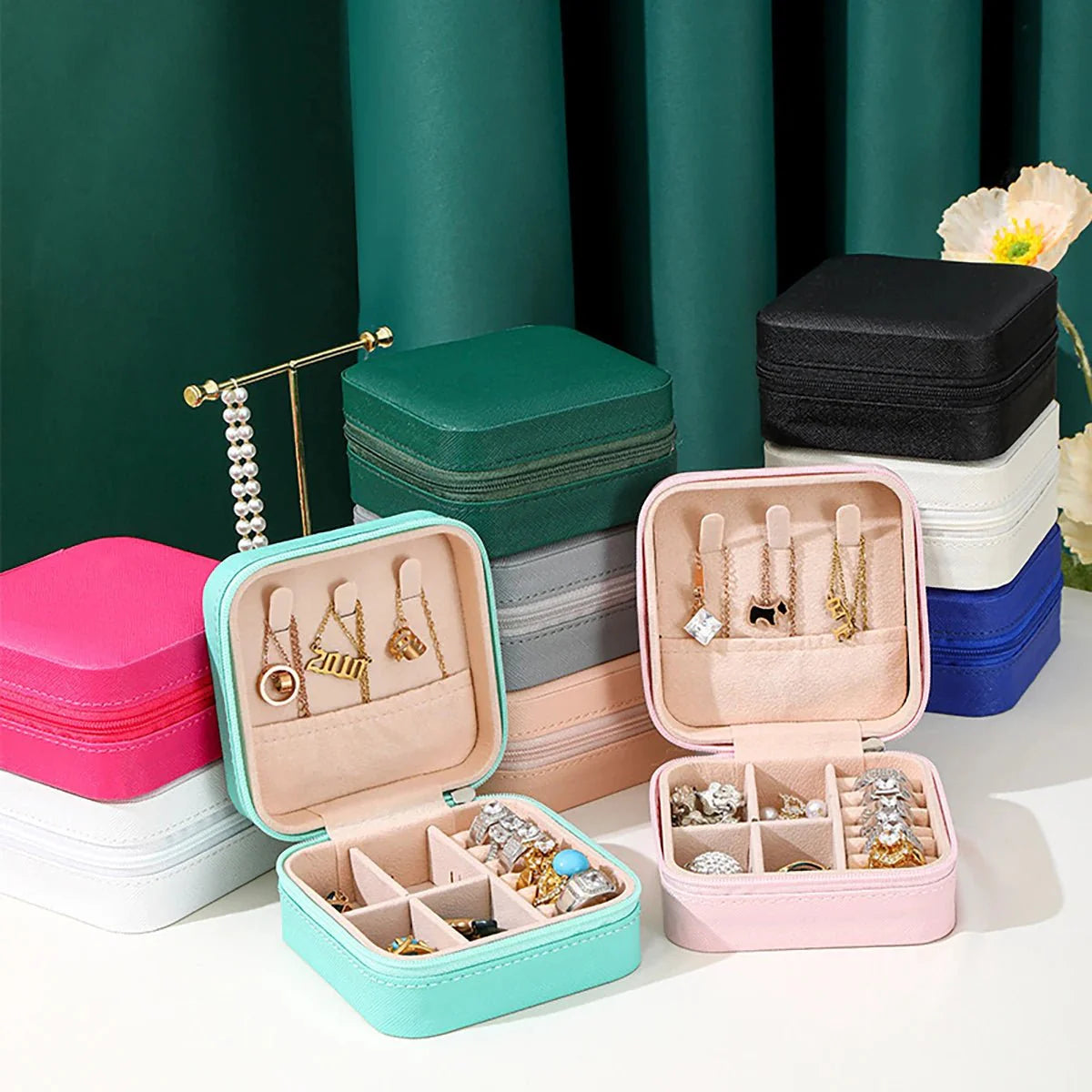 Portable Mini Jewelry Storage Box Travel Organizer Jewelry Case-0
