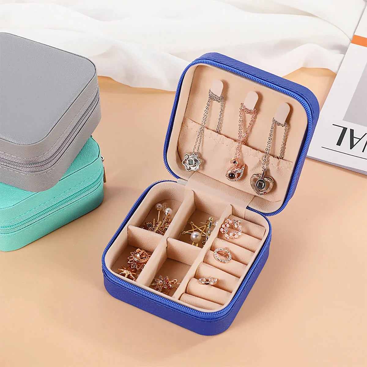 Portable Mini Jewelry Storage Box Travel Organizer Jewelry Case-3