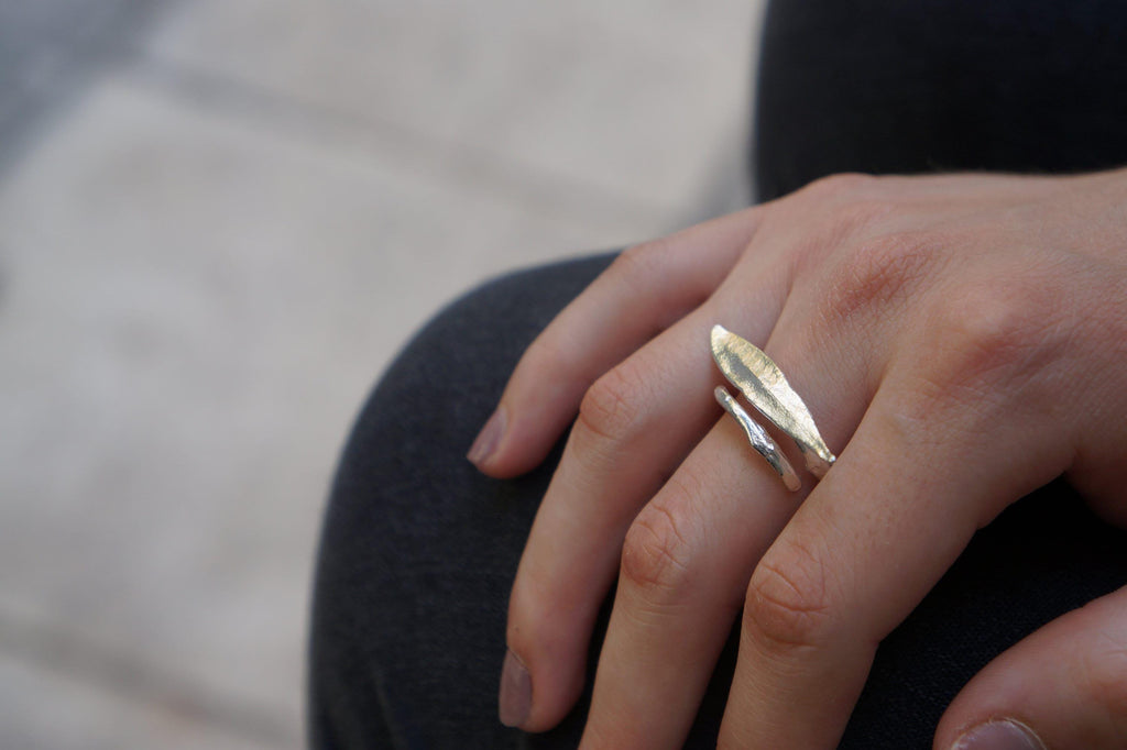 Olive Leaf Ring Handmade