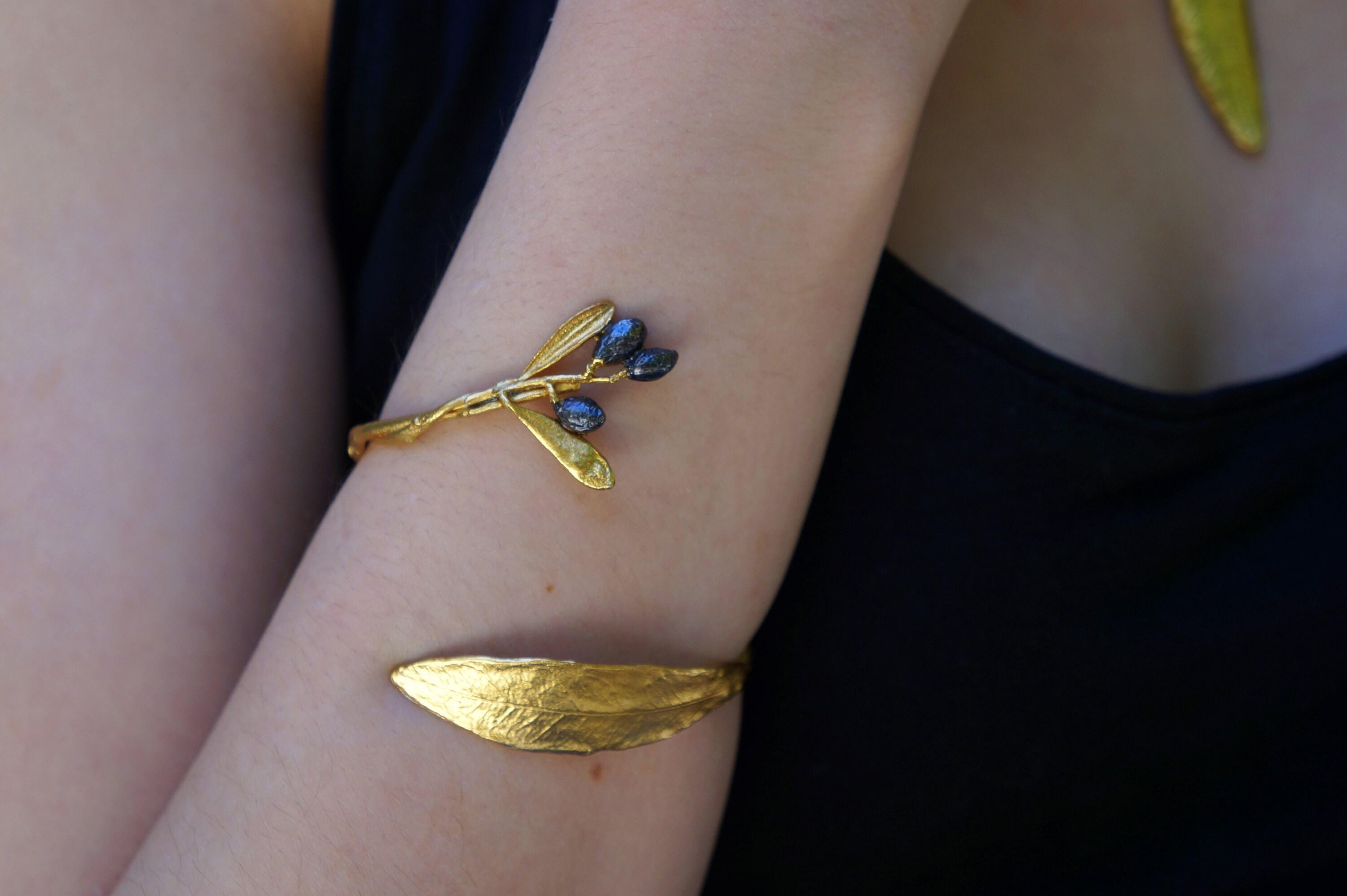 Gold Leaf Veins Bracelet